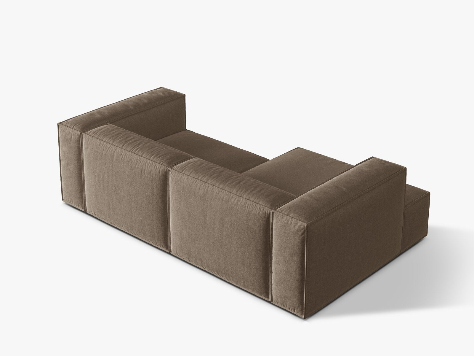 Micadoni Ecksofa Nuria 3-Sitzer Links Strukturierter Stoff Cappuccino