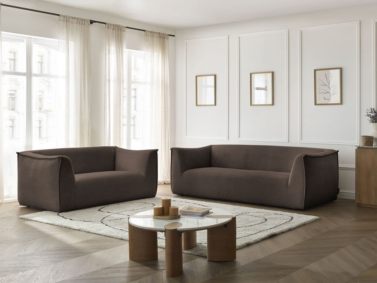 Bobochic Giorgia Sofa 5-Sitzer 412 × 100 cm Cordsamt Braun