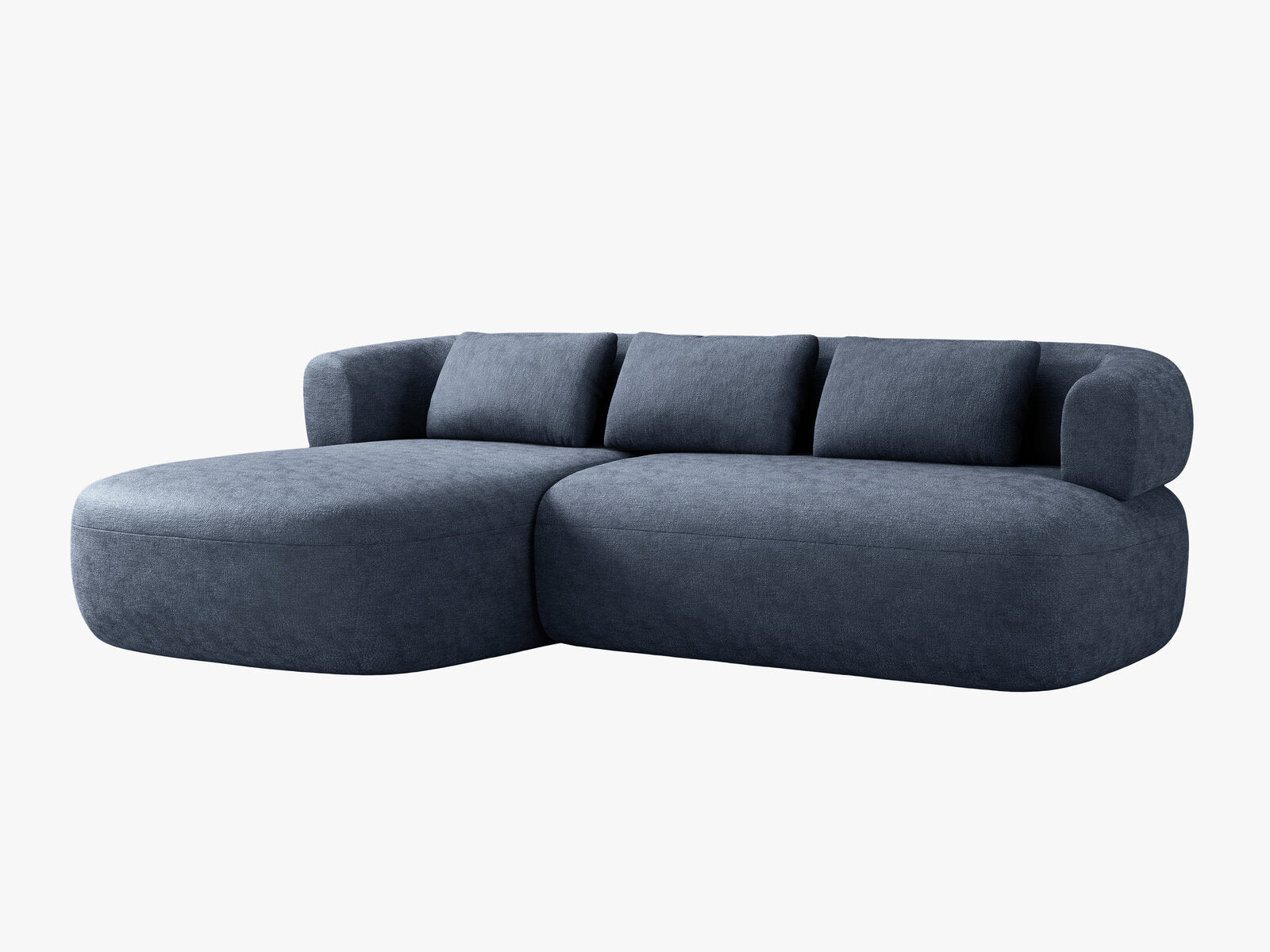 Micadoni 5-Sitzer Ecksofa Jenny Links Chenille Perfect Harmony Dunkelblau