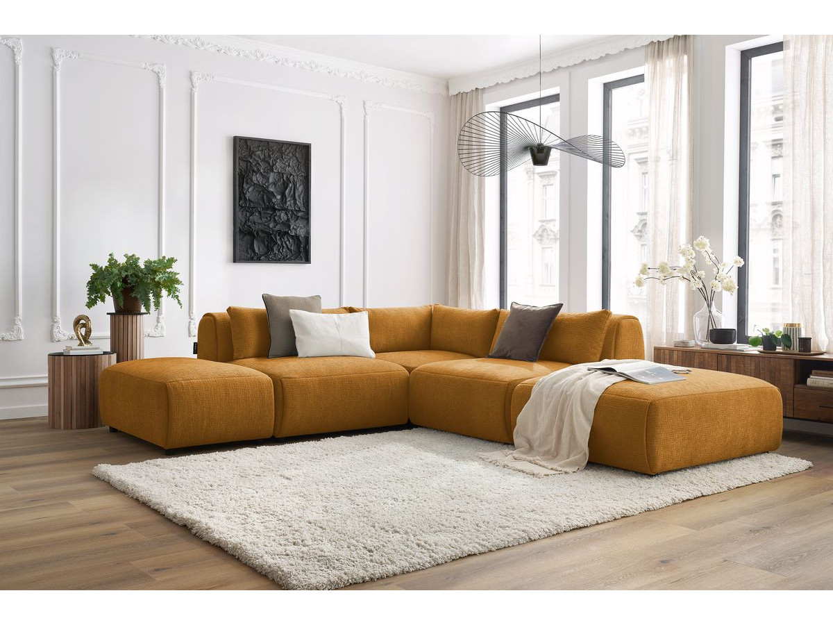 Bobochic Jeanne Ecksofa 271 × 300 cm Strukturstoff Gelb
