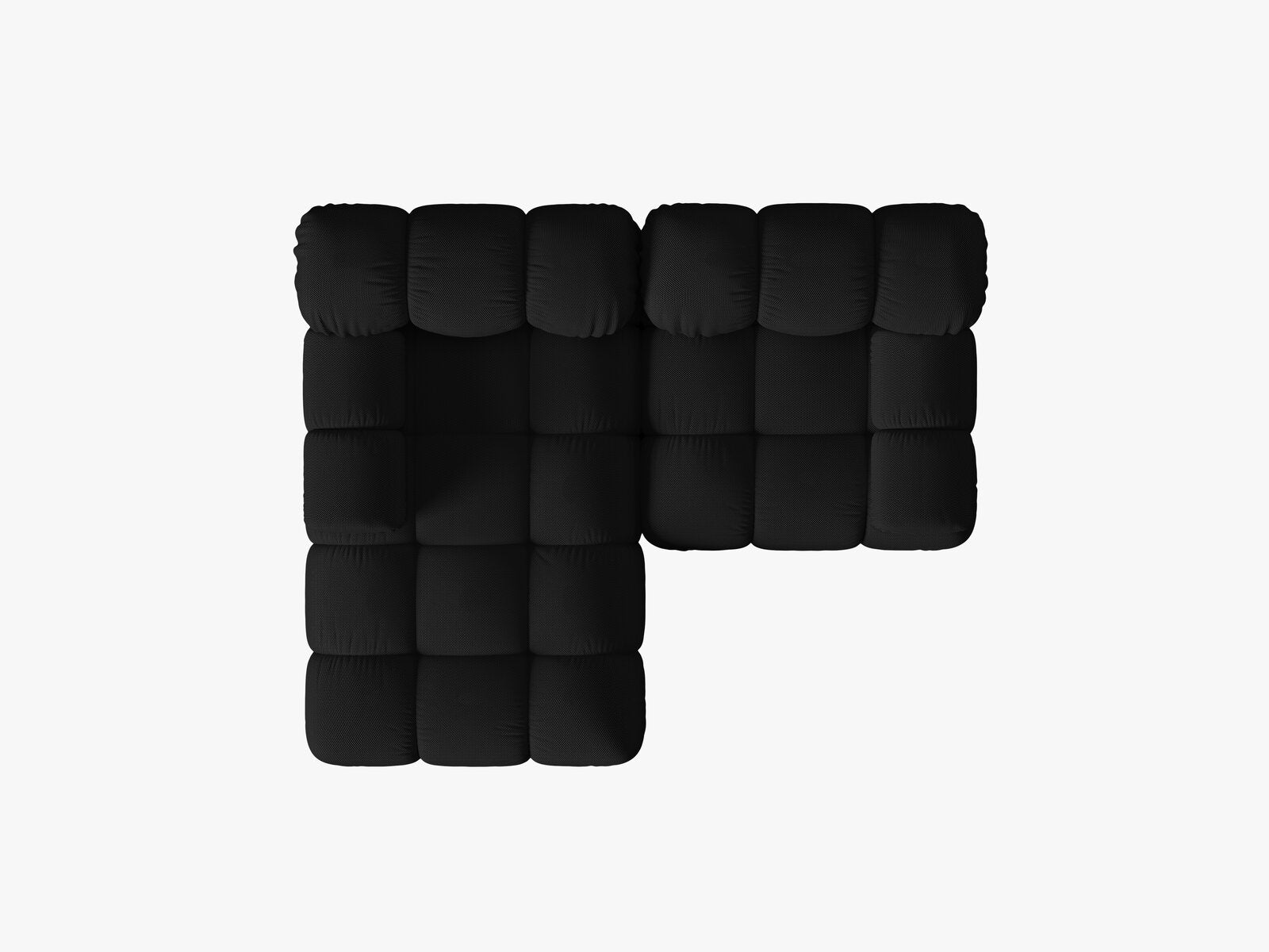 Micadoni Modulares Ecksofa Bellis 3-Sitzer Links 3D-Stoff Sonic Schwarz