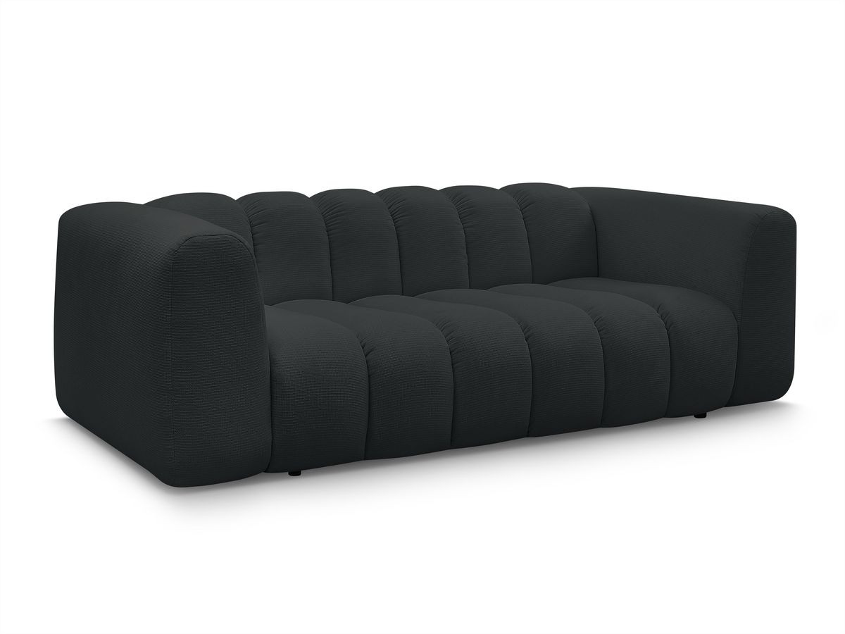 Bobochic Talia Sofa 3-Sitzer Melange-Stoff Schwarz