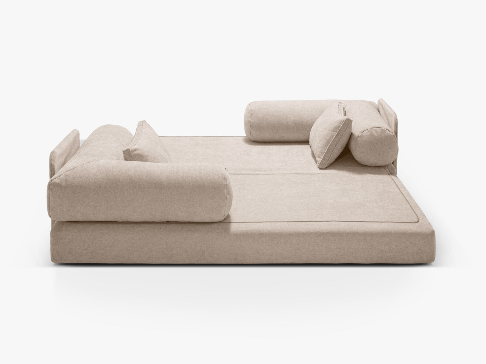 Micadoni Sofa Dreamy 3-Sitzer mit Schlaffunktion Strukturierter Stoff Liberty Beige