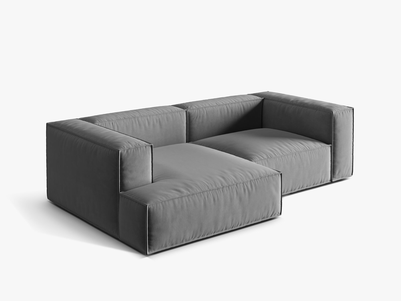Micadoni Ecksofa Nuria 3-Sitzer Links Samt Grau