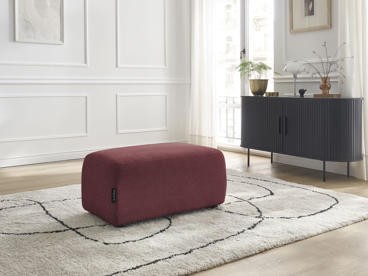 Bobochic Atilla Pouf Melange-Stoff Rot