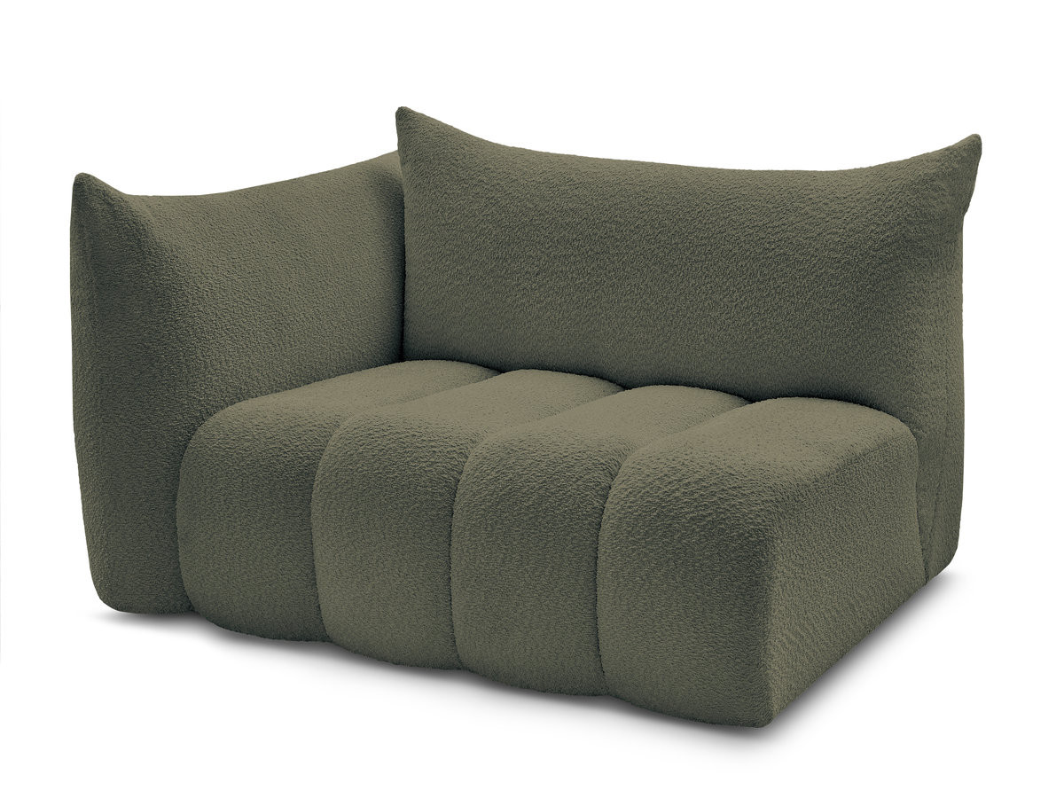 Bobochic Azra Sofamodul 2-Sitzer 143 × 112 cm Bouclé-Stoff Grün Ecke links