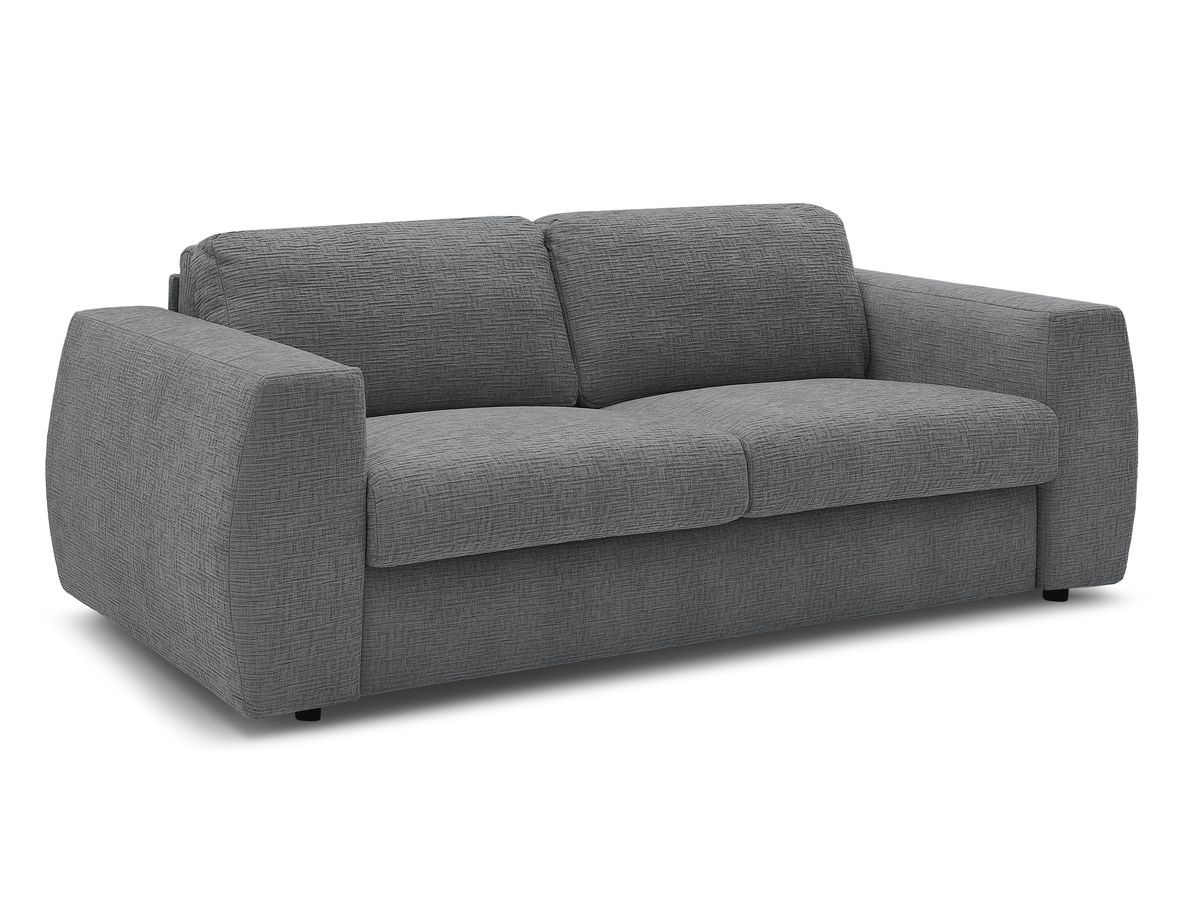 Bobochic Hugo Schlafsofa 3-Sitzer Strukturstoff Dunkelgrau, Liegefläche 160 × 190 cm