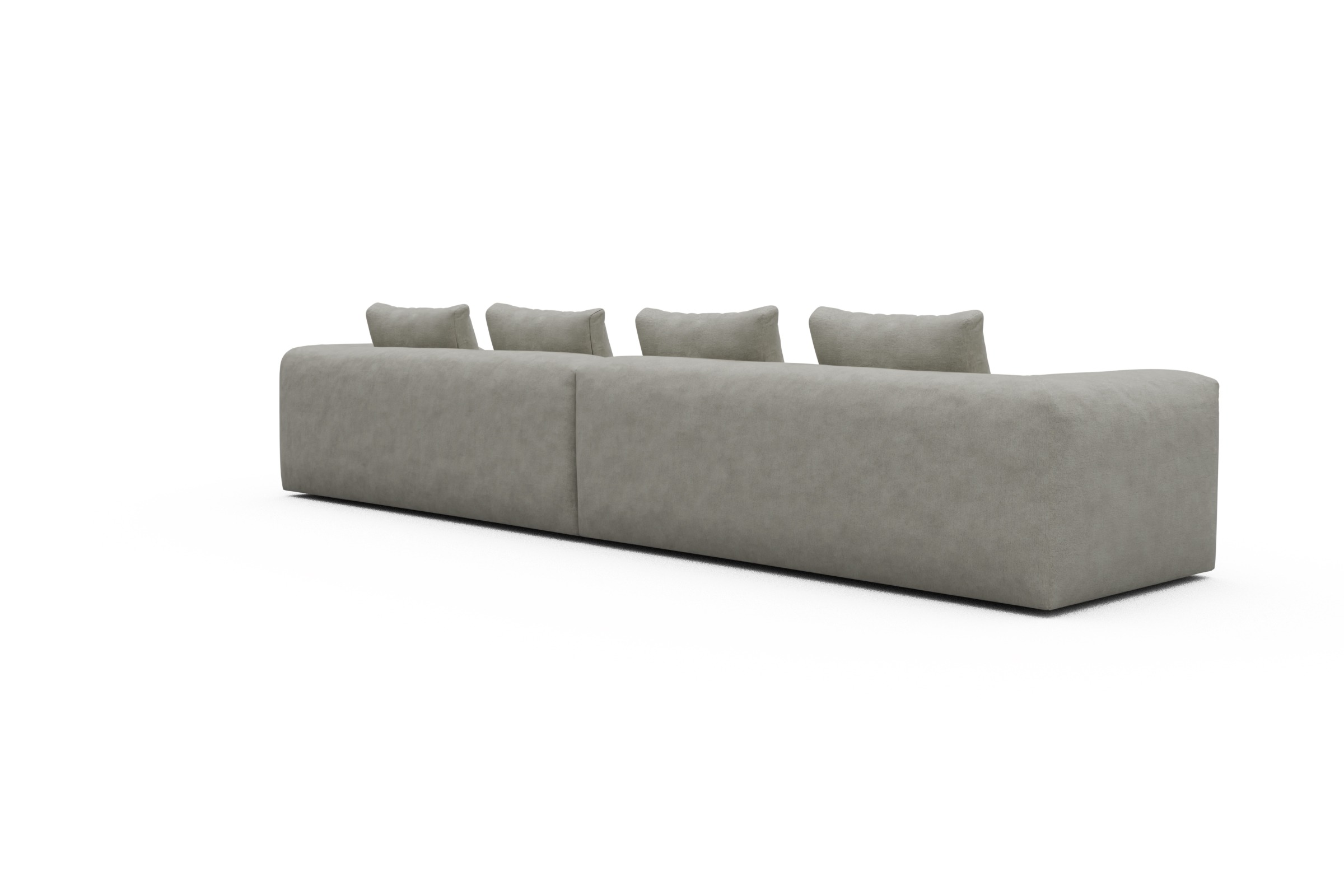Sofa Modulares XXL Sofa Fred 5-Sitzer Carreno-Moon-Stone-White