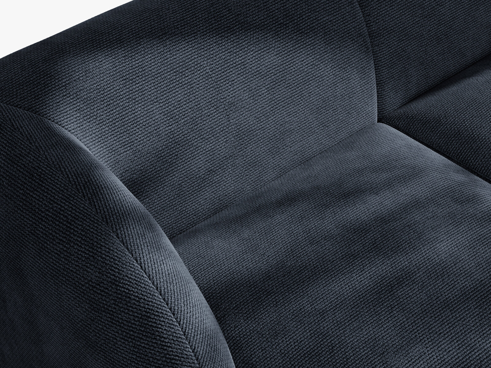 Micadoni 5-Sitzer Symmetrisches Ecksofa Miley Chenille Eden Marineblau