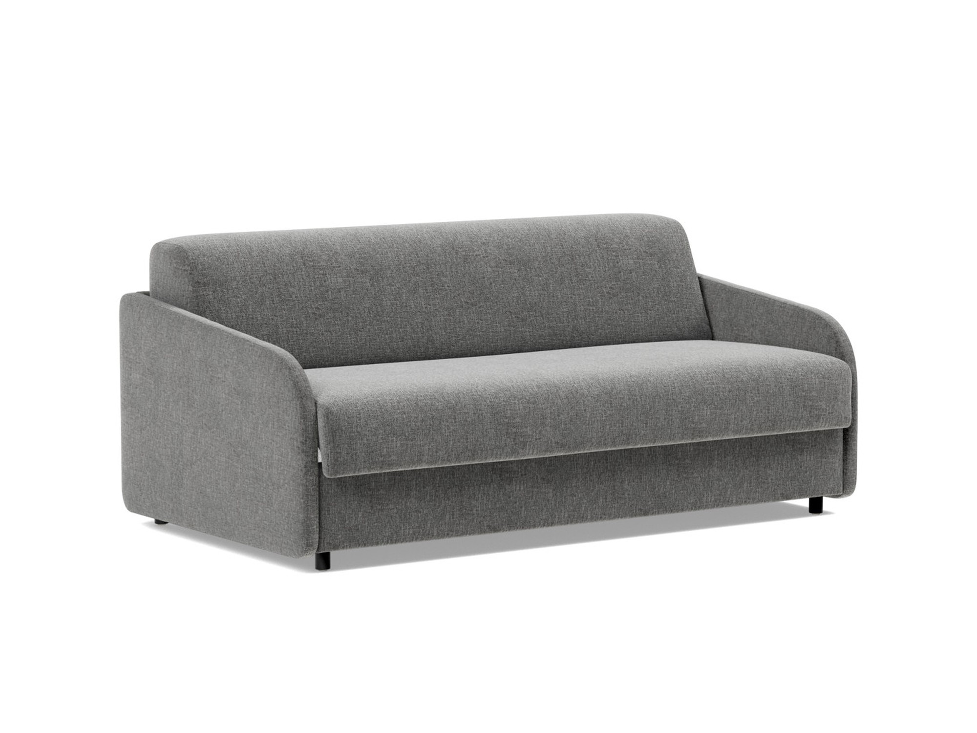 Schlafsofa Eivor mit Taschenfederkernmatratze 140 Strukturierter Stoff Twist 563-Charcoal