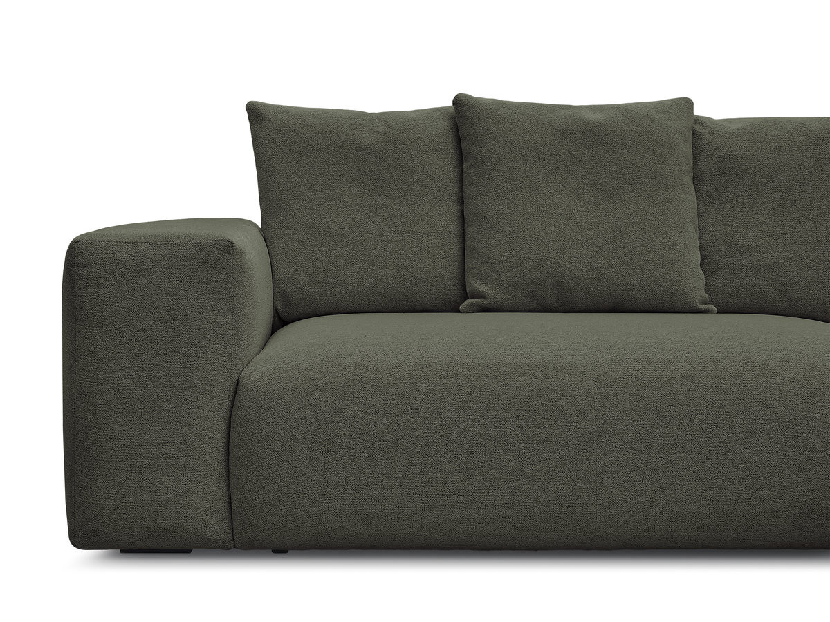 Bobochic Voltaire Ecksofa 268 × 214 cm Melange-Stoff Grün Ecke rechts