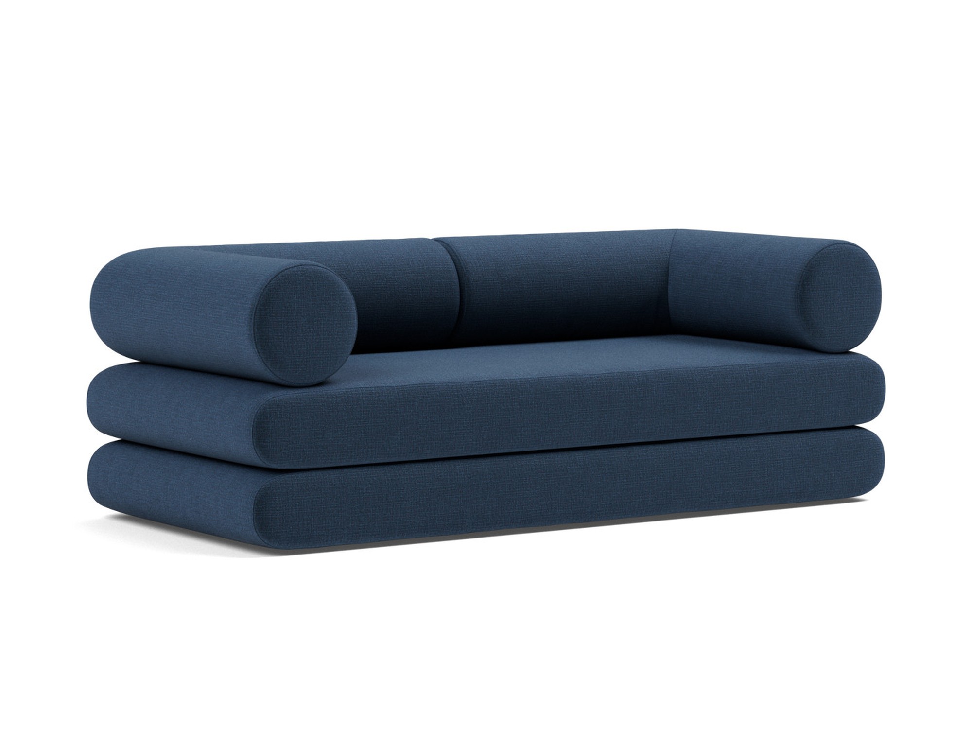 Tagesbett Circlus mit L-förmigen Armlehnen Chenille Esina 414-Indigo-Blue
