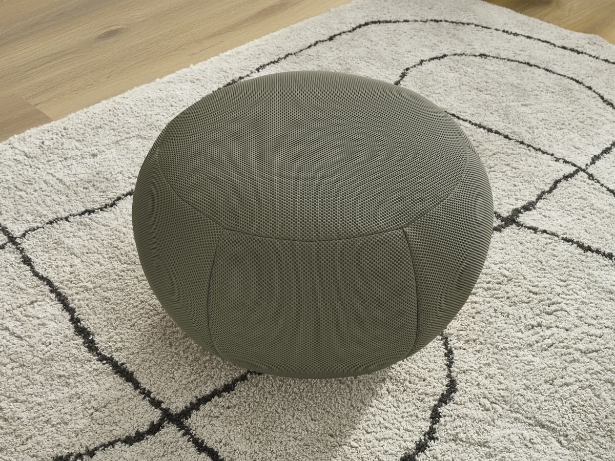 Bobochic Hayden Pouf, rund Mesh-Stoff Grün, 76 cm