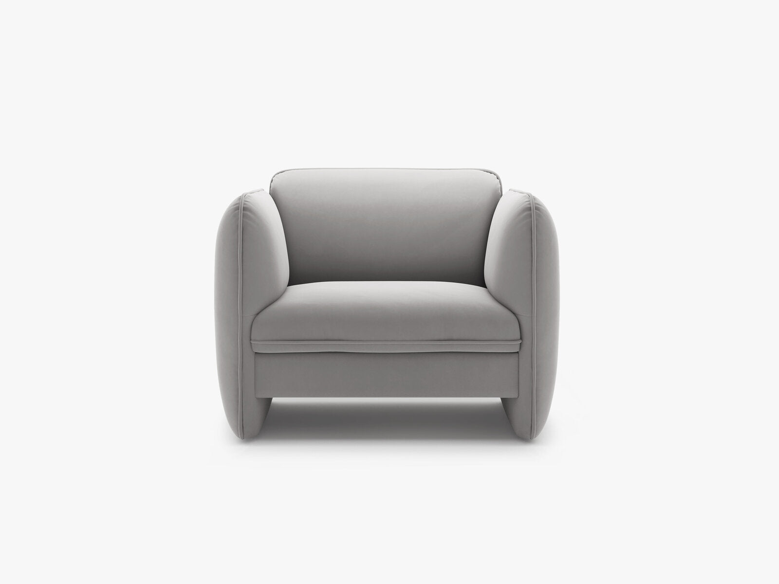 Micadoni Georgia Armsessel Samt Magic Velvet Hellgrau