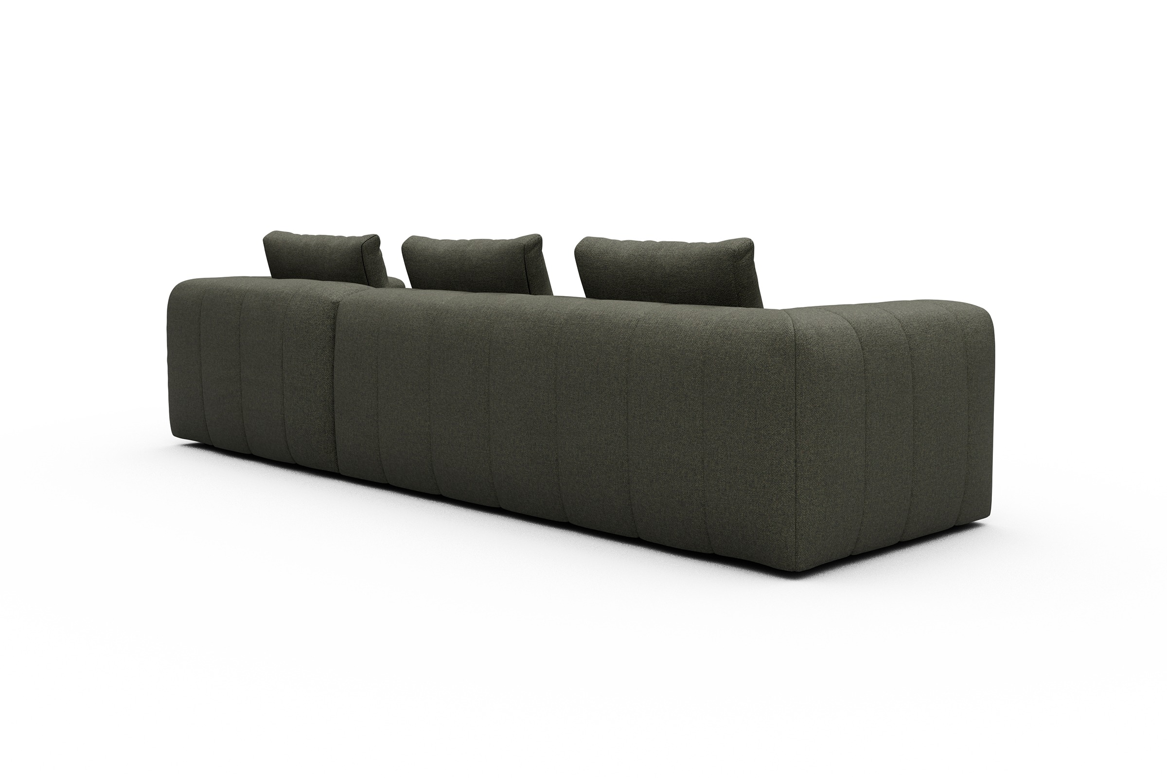 Ecksofa Hugo 2,5-Sitzer Armlehne links mit Chaiselongue Sama-Winter-Moss