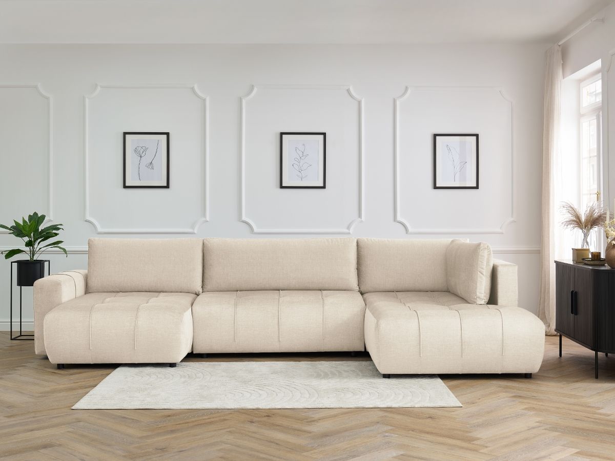 Bobochic Arsene Wohnlandschaft Samt Beige Ecke links
