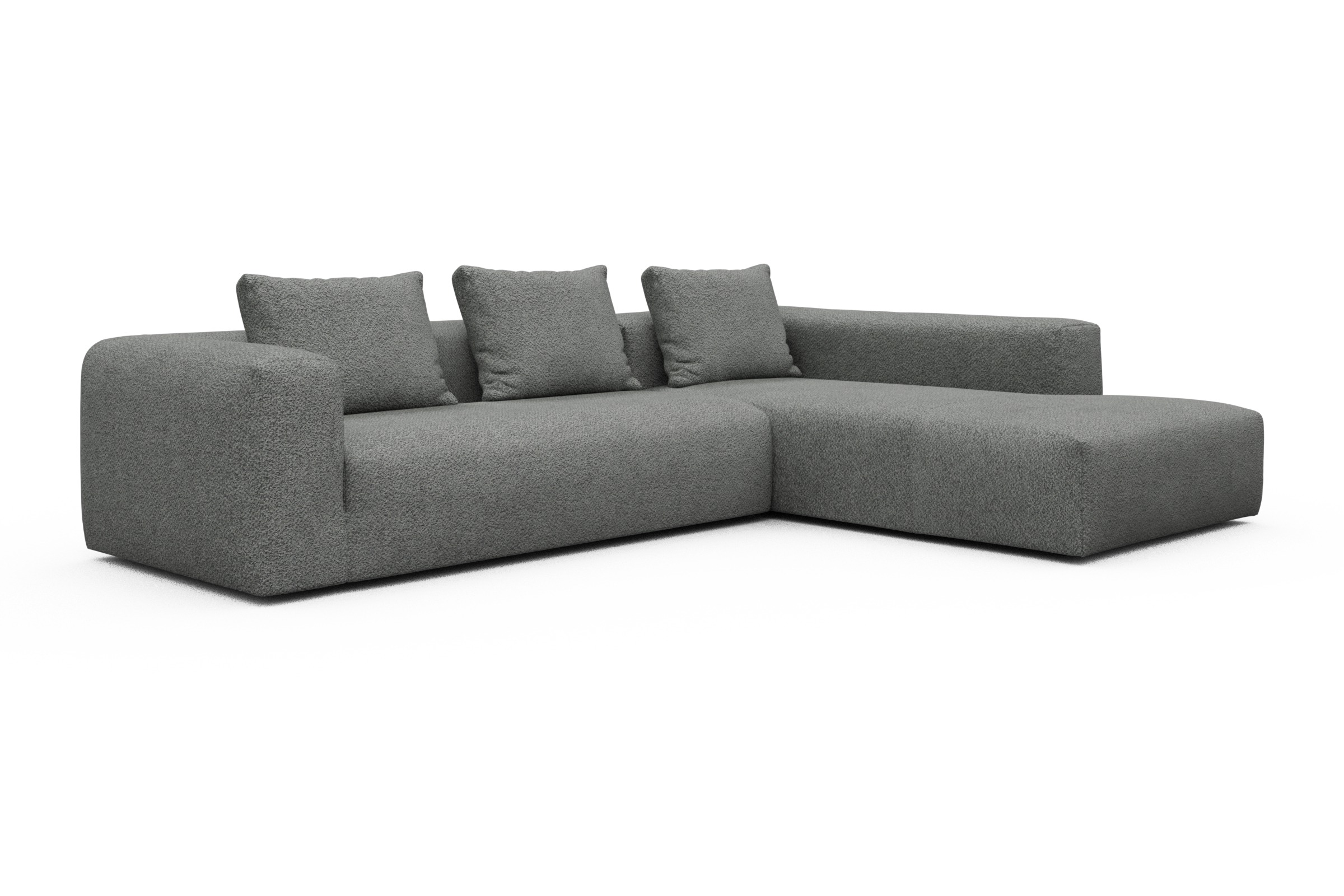 Ecksofa Fred Relax-Ecke rechts mit 2,5-Sitzer Vanora-Warm-Grey