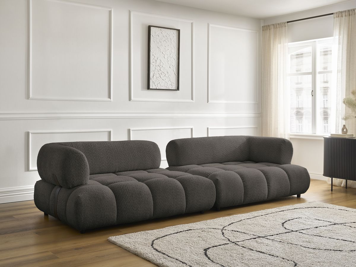 Bobochic Alya Sofa 4-Sitzer Bouclé-Stoff Braun