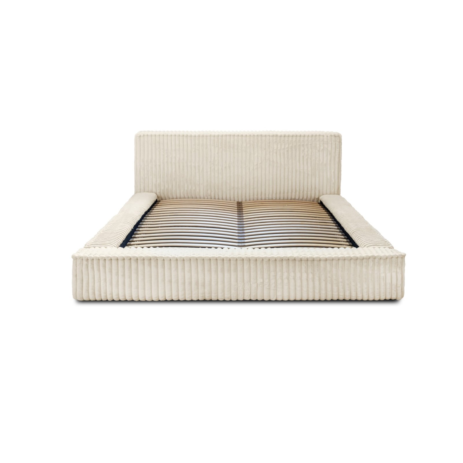Polsterbett Lento Softcord mit Fellstruktur 160x200 mit Metallrahmen Vito 23