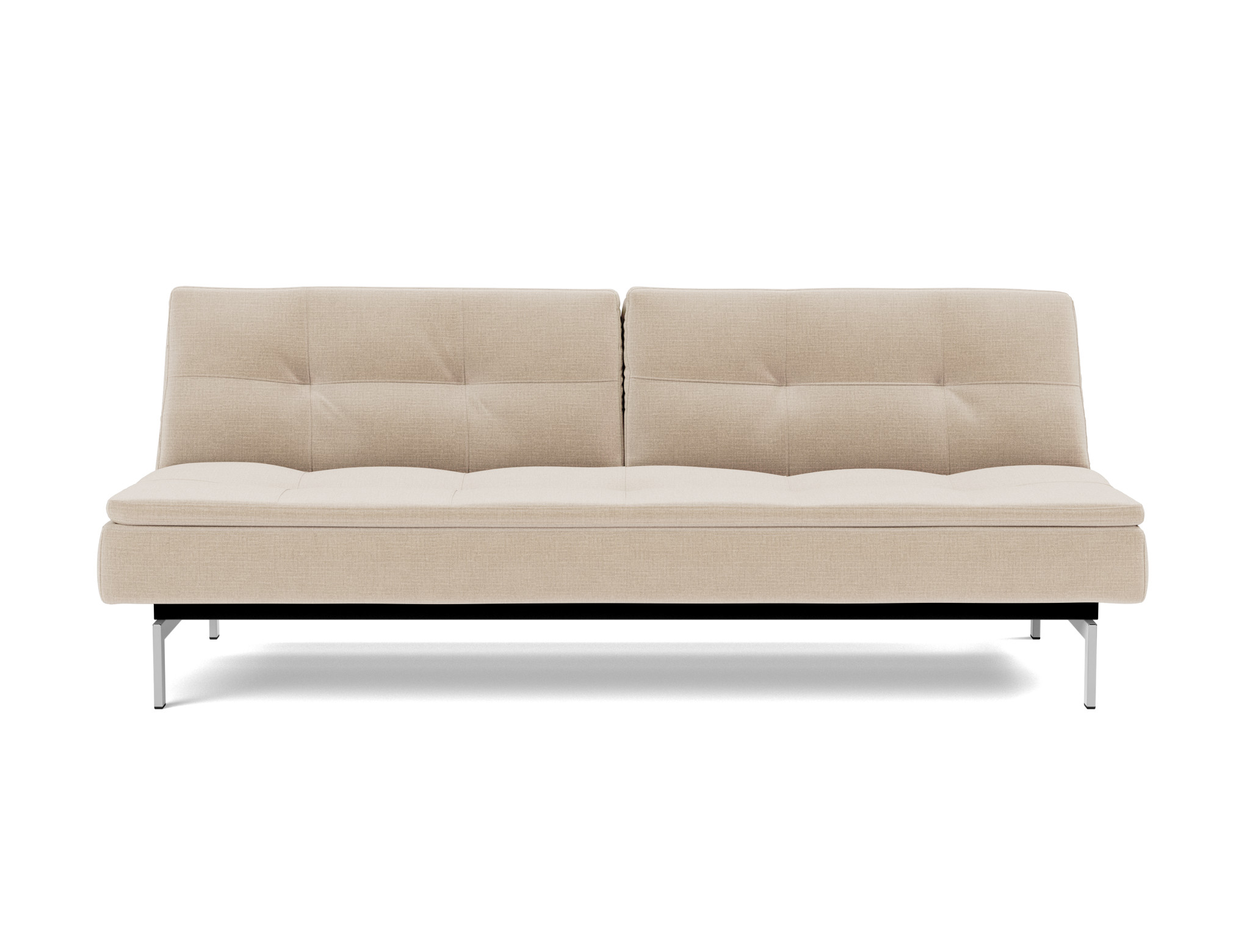 Schlafsofa Dublexo Chenille Esina 410-Almond-Beige Beine Chrom