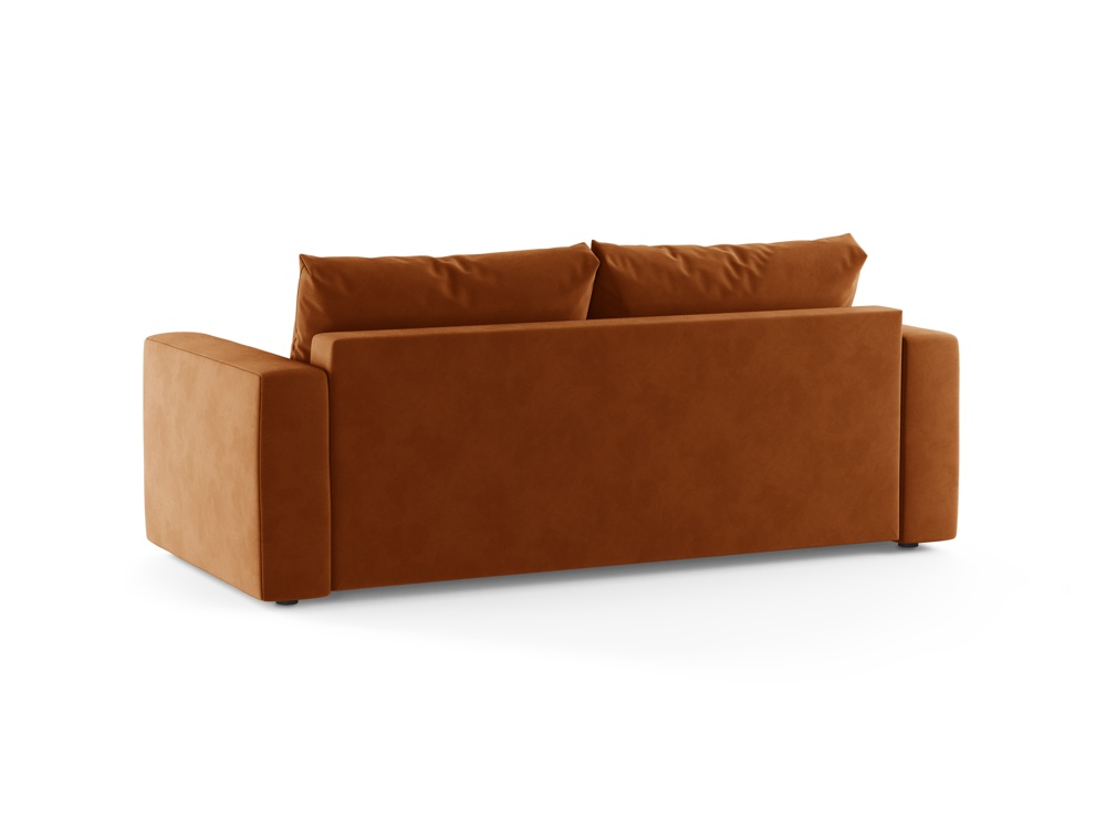 Cosmopolitan Design Schlafsofa Grena 3-Sitzer mit Bettkasten Samt Salvador Terrakotta