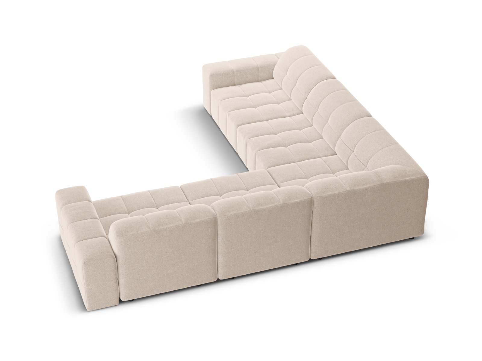 Cosmopolitan Design Symmetrisches Ecksofa Chicago 4-Sitzer Chenille Haga Beige