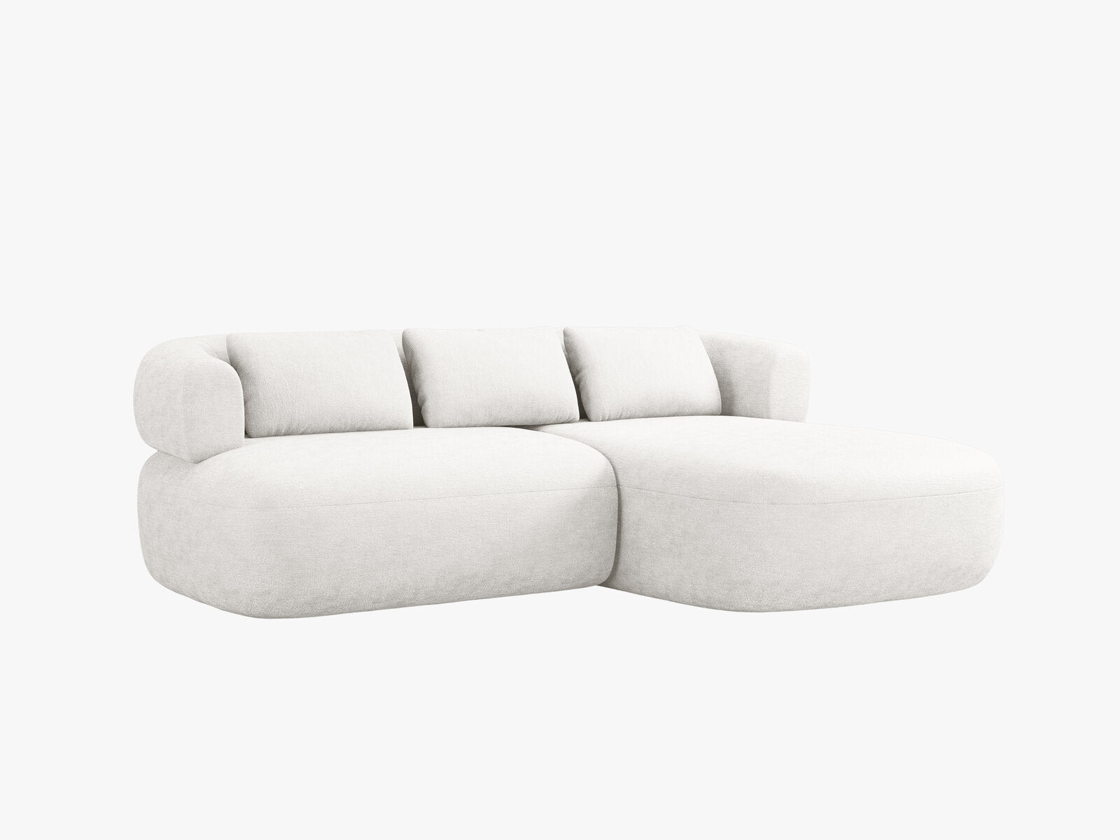 Micadoni 5-Sitzer Ecksofa Jenny Kleine Version Rechts Chenille Perfect Harmony Helles Beige
