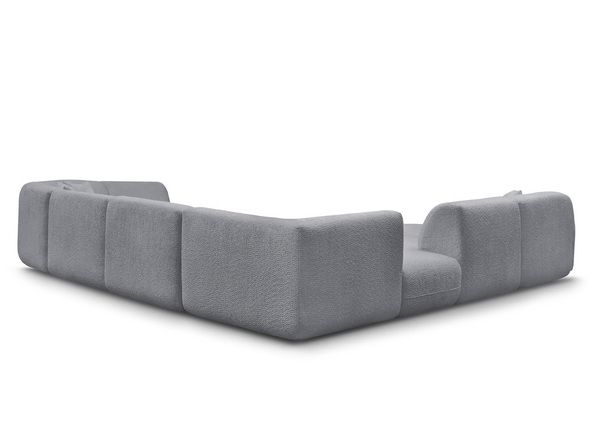 Bobochic Anda Wohnlandschaft mit Pouf 396 × 357 cm Chenille Grau Ecke links