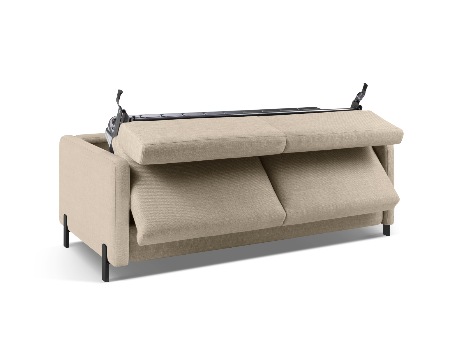 Micadoni Schlafsofa Gloria 3-Sitzer Strukturierter Stoff Beige 205x160