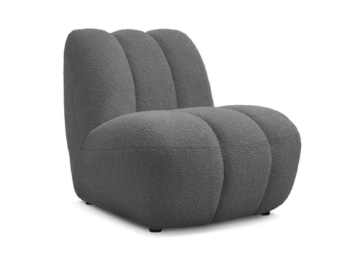 Bobochic Janissaire Sessel 81 × 90 cm Bouclé-Stoff Dunkelgrau