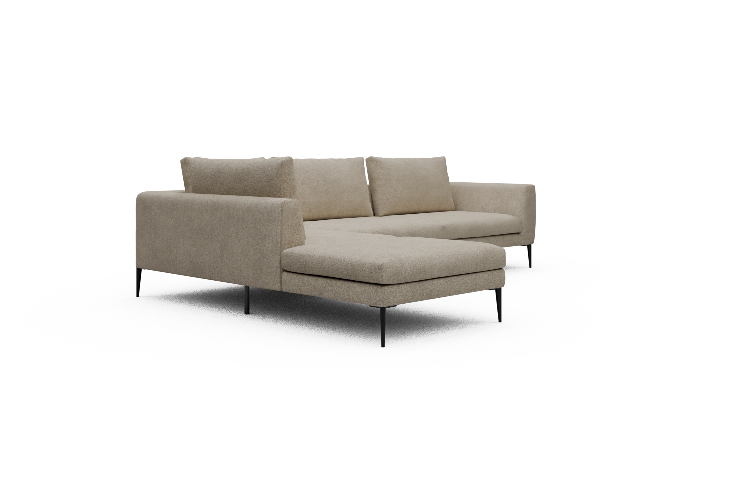 Ecksofa Paul Relax-Ecke rechts mit 3-Sitzer Boucle-Beige