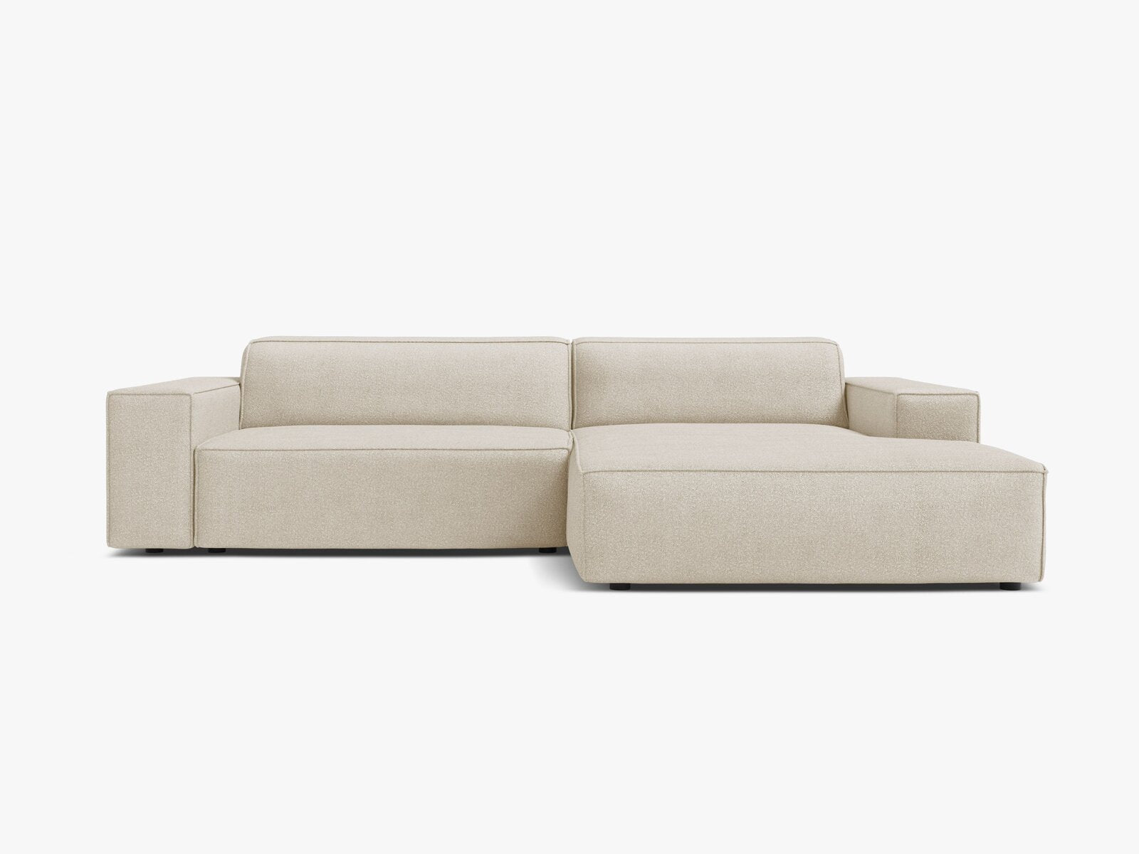 Micadoni Ecksofa Jodie 3-Sitzer Rechts Boucle Baloo Beige