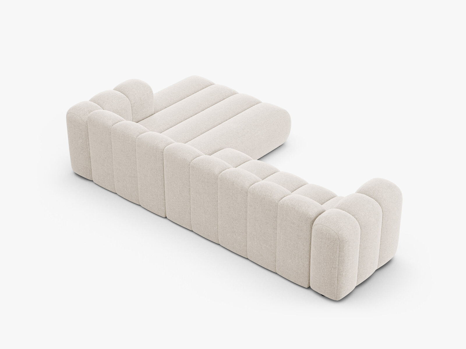 Micadoni Modulares Ecksofa Lupine 4-Sitzer Rechts Chenille Eden Helles Beige