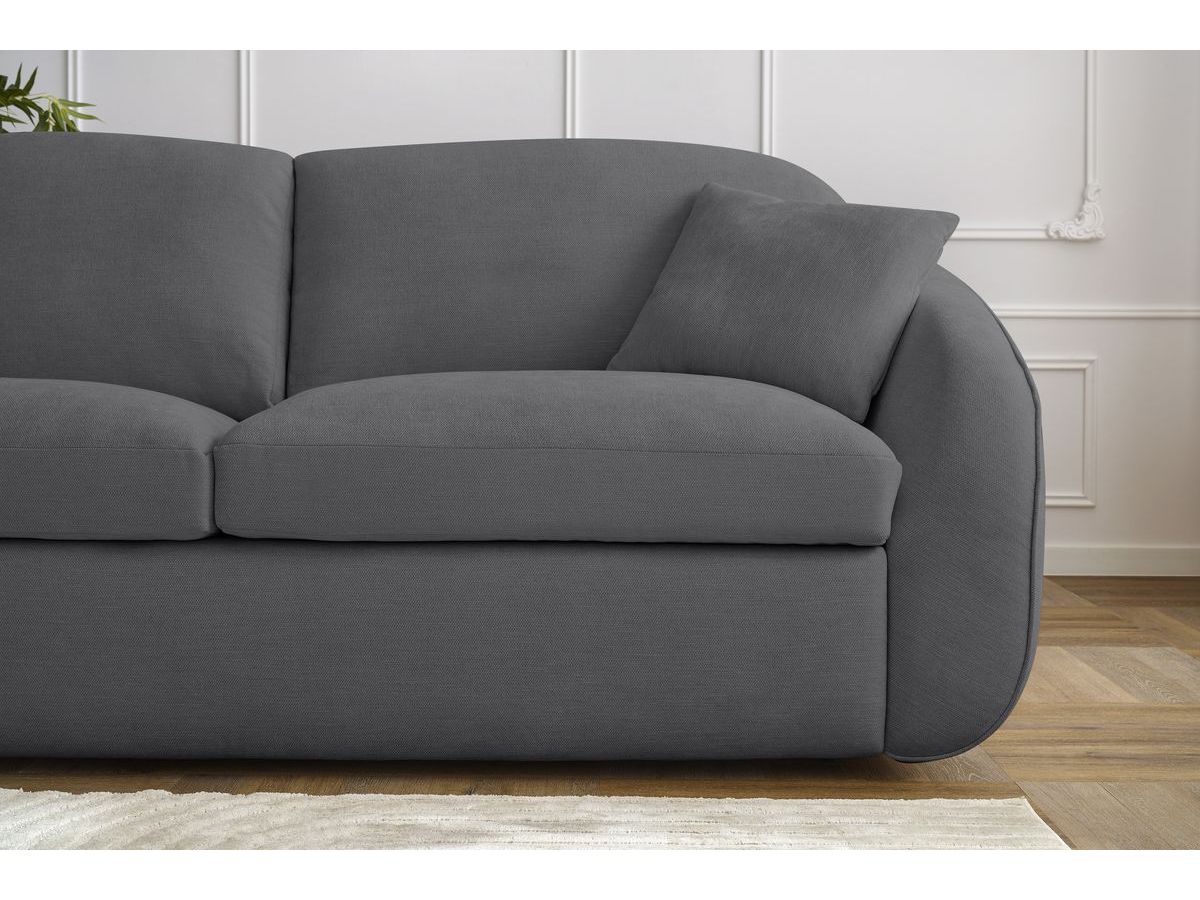 Bobochic Cezanne Schlafsofa 3-Sitzer Stoff Dunkelgrau, Liegefläche 160 × 194 cm