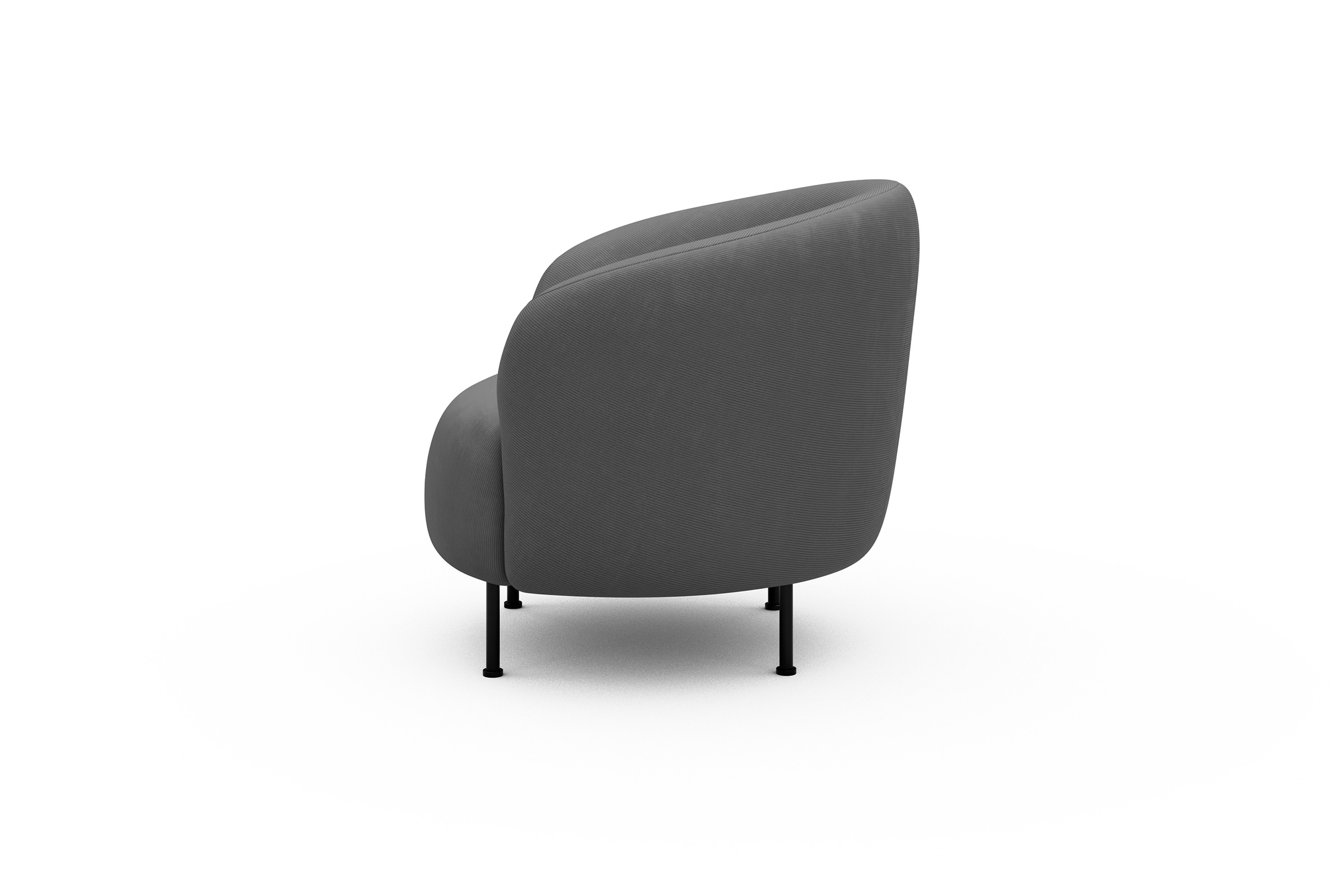 Sessel Ronda Metallbeine Schwarz Cordufine-Grey