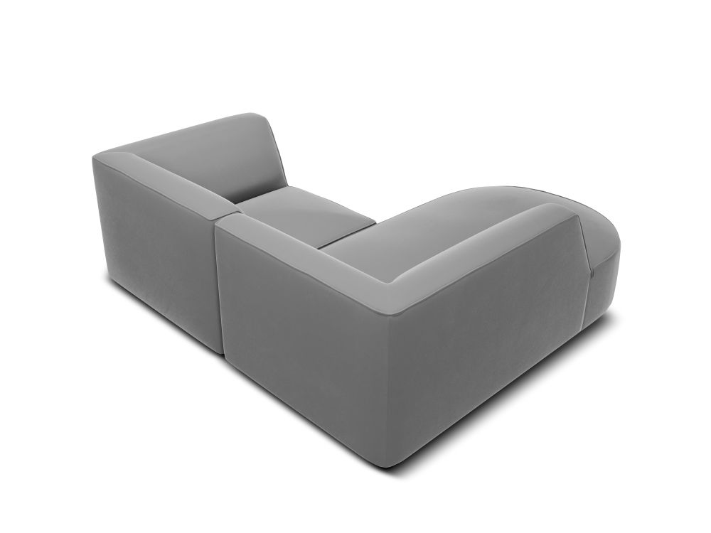 Cosmopolitan Design Ecksofa Siena 3-Sitzer abgerundet Samt Salvador Grau Links