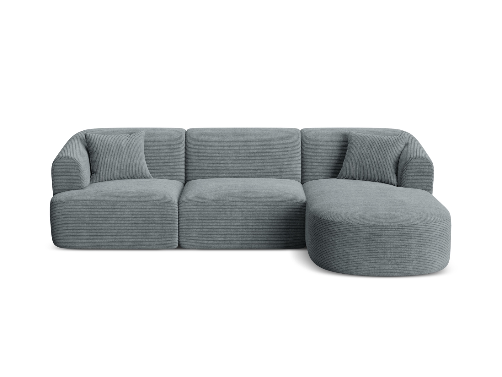 Cosmopolitan Design Ecksofa Campi 4-Sitzer Kord Lincoln D Dunkelgrau Melange Rechts