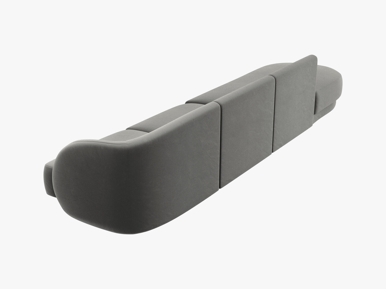 Micadoni Sofa Miley 4-Sitzer Links Samt Bluvel Hellgrau