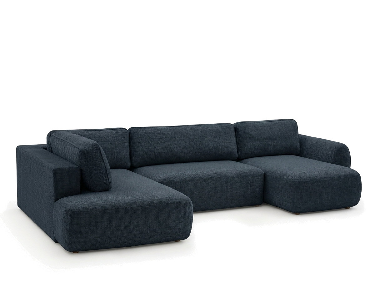 Bobochic Denise Wohnlandschaft Strukturstoff Dunkelblau Ecke rechts