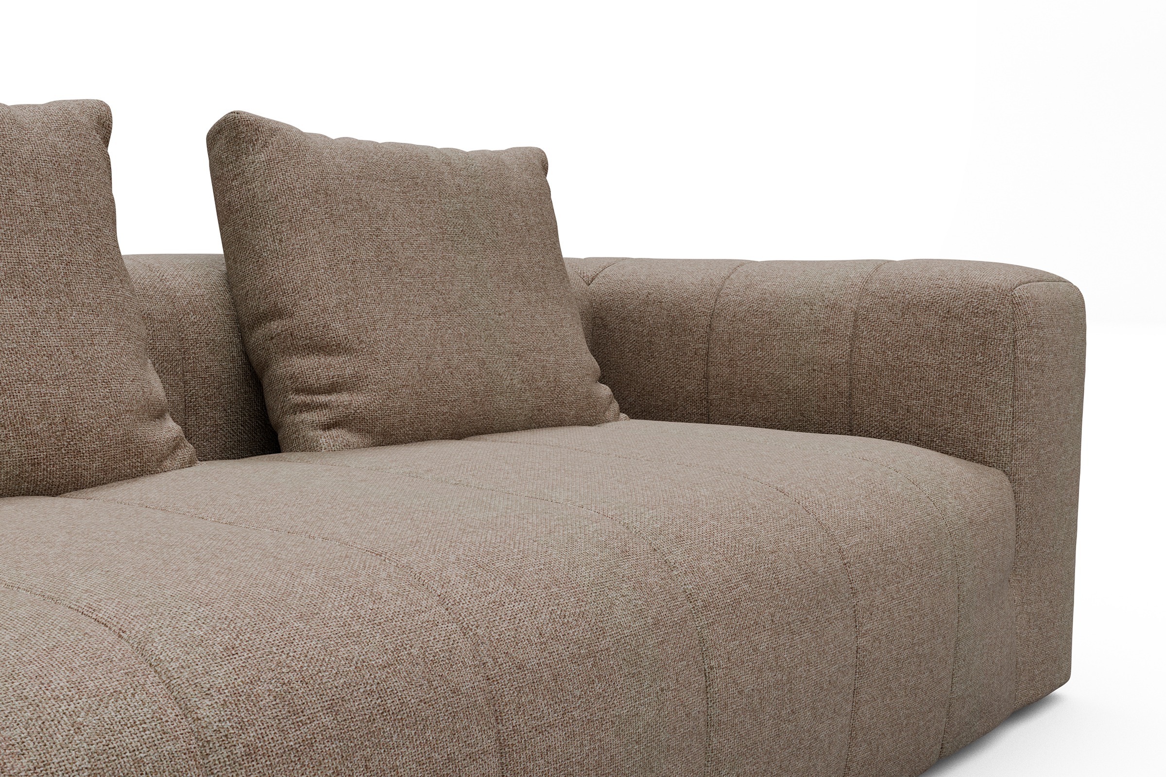 Ecksofa Hugo 2x 2,5-Sitzer Armlehne rechts Sama-Antelope