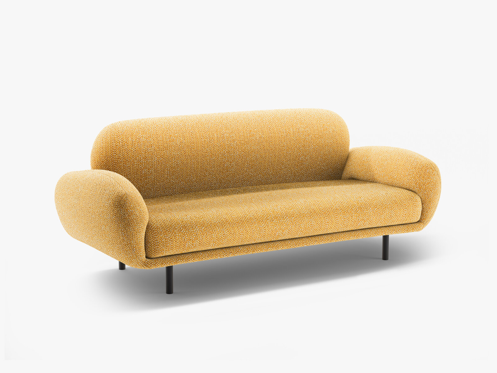 Micadoni Sofa Poppy 2-Sitzer große Version Chenille Silencio Senf