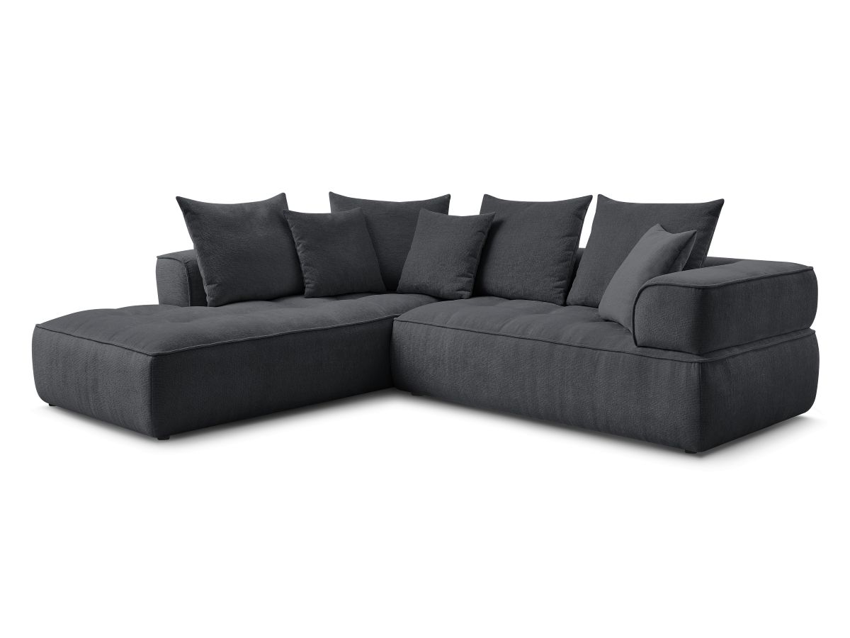Bobochic Whesley Ecksofa Stoff Dunkelgrau Ecke links