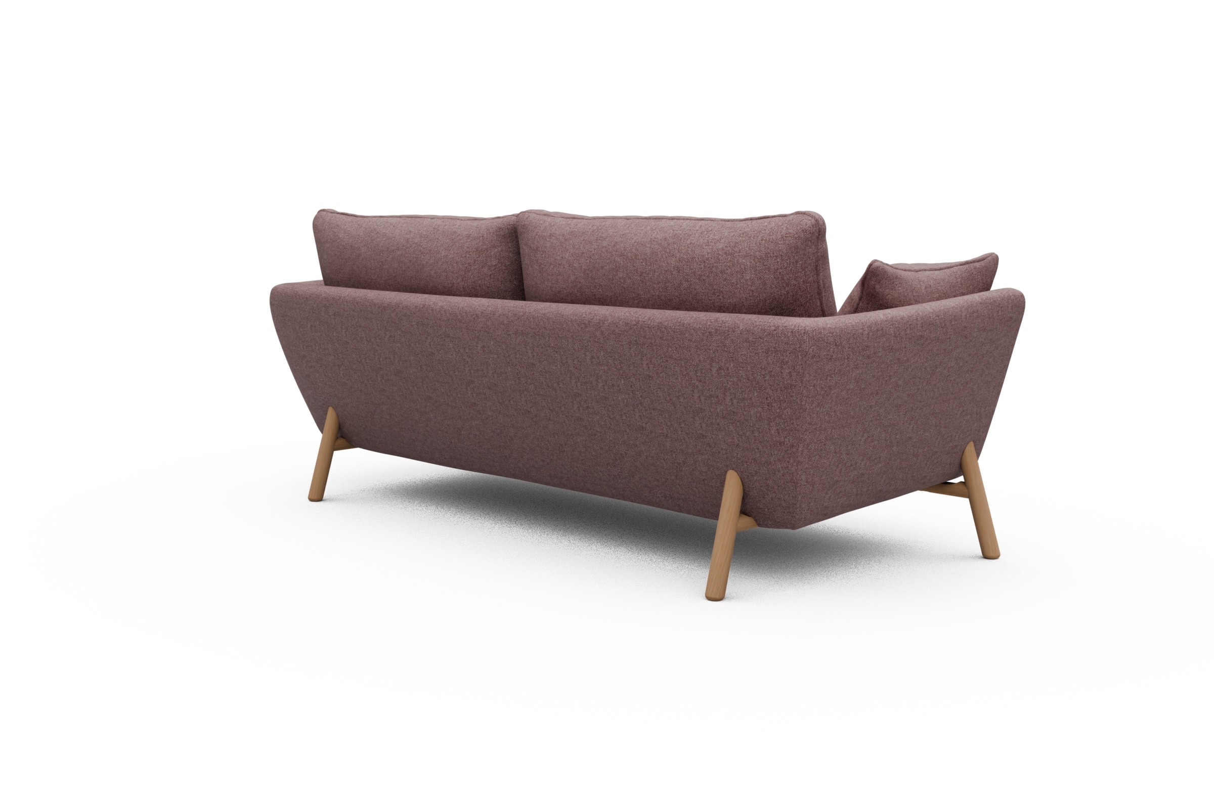 Sofa Emil 3-Sitzer Beinfarbe Eiche Natur Sama-Flamingo