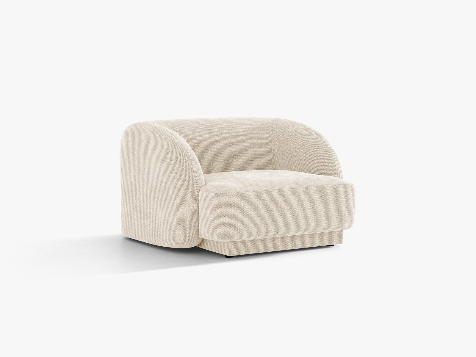 Micadoni Sessel Miley 1-Sitzer Chenille Eden Elfenbein