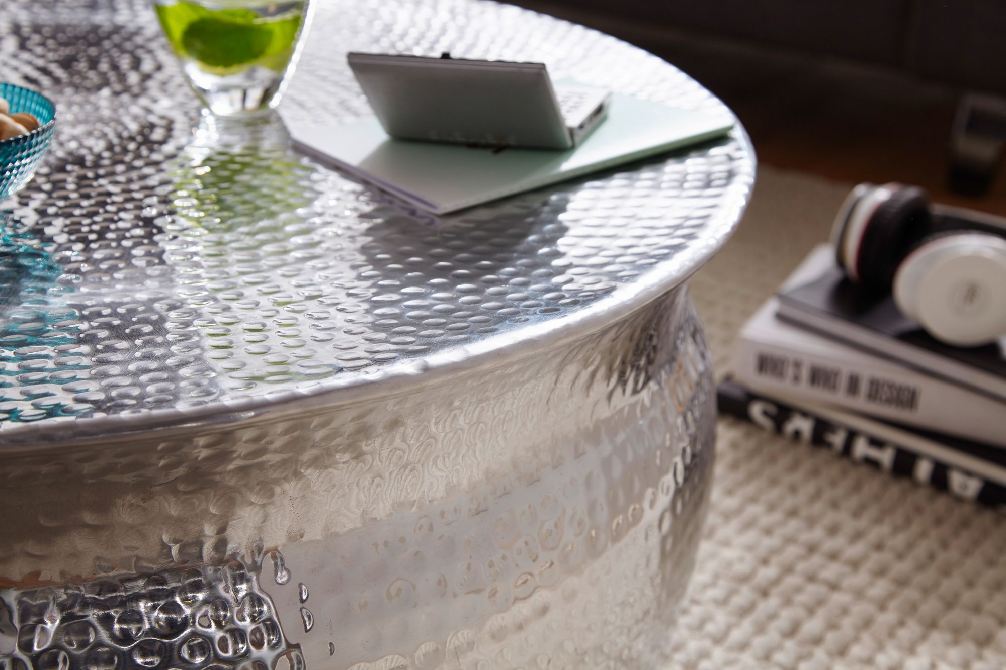 Couchtisch Rorvik Aluminium Silber Ø 75 × H 31 cm