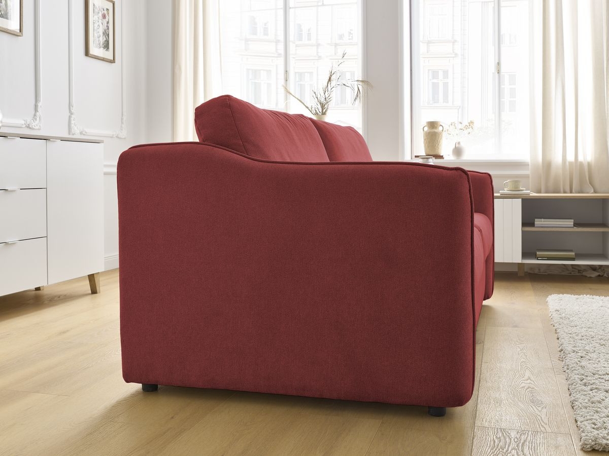 Bobochic Lenny Schlafsofa 3-Sitzer Stoff Rot