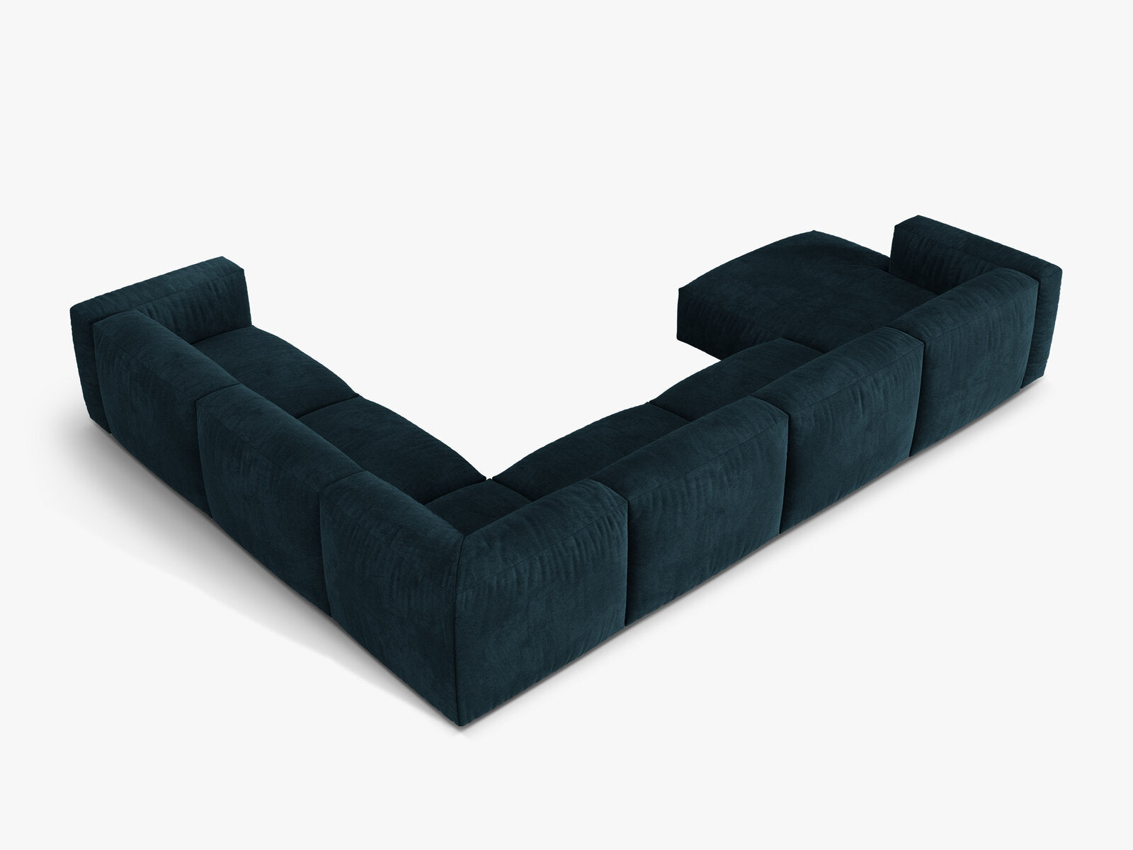 Micadoni modulares Ecksofa XL Martina 6-Sitzer Rechts Samt Vogue Dunkel Petrol