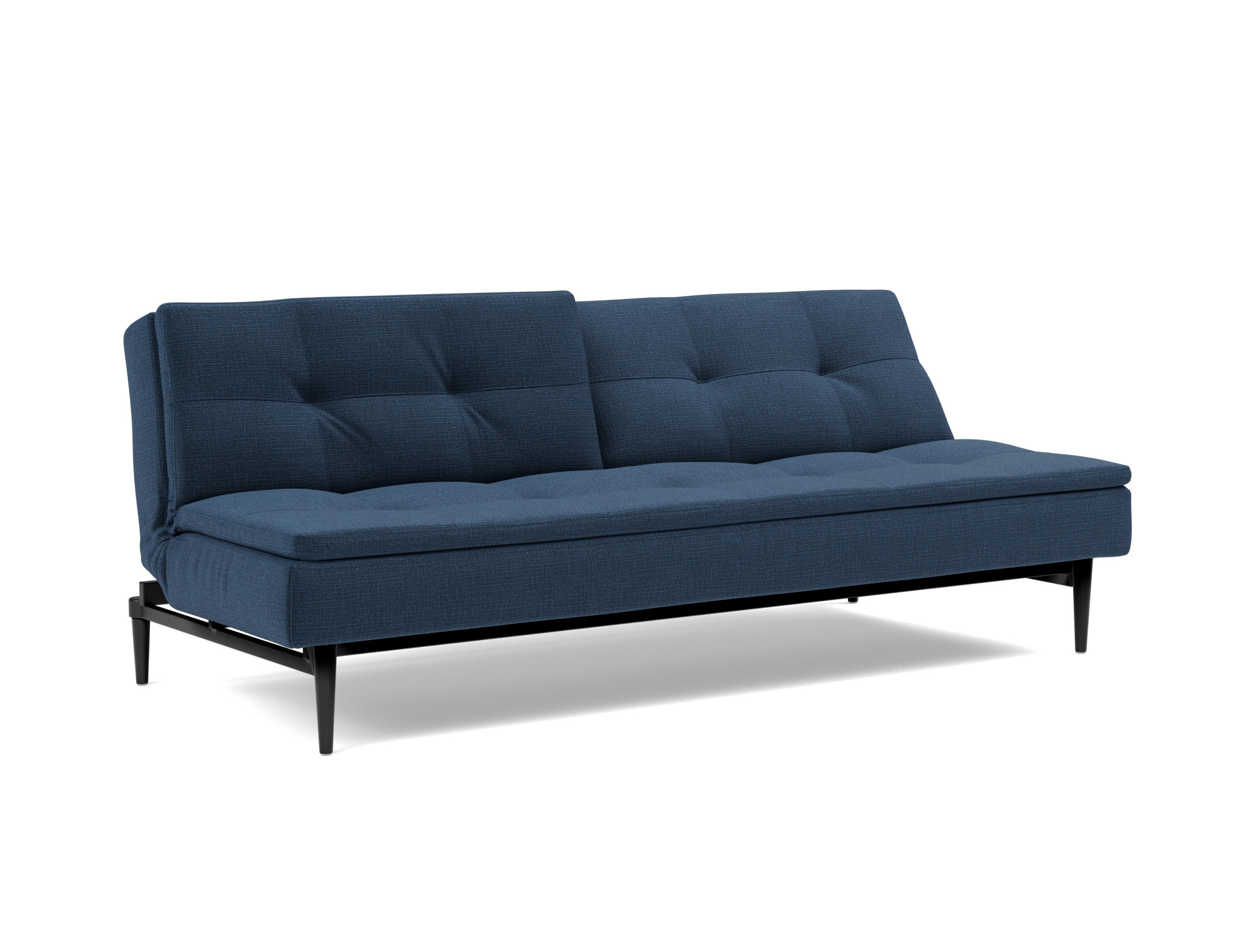 Schlafsofa Dublexo Chenille Esina 414-Indigo-Blue Beine Styletto Eiche schwarz