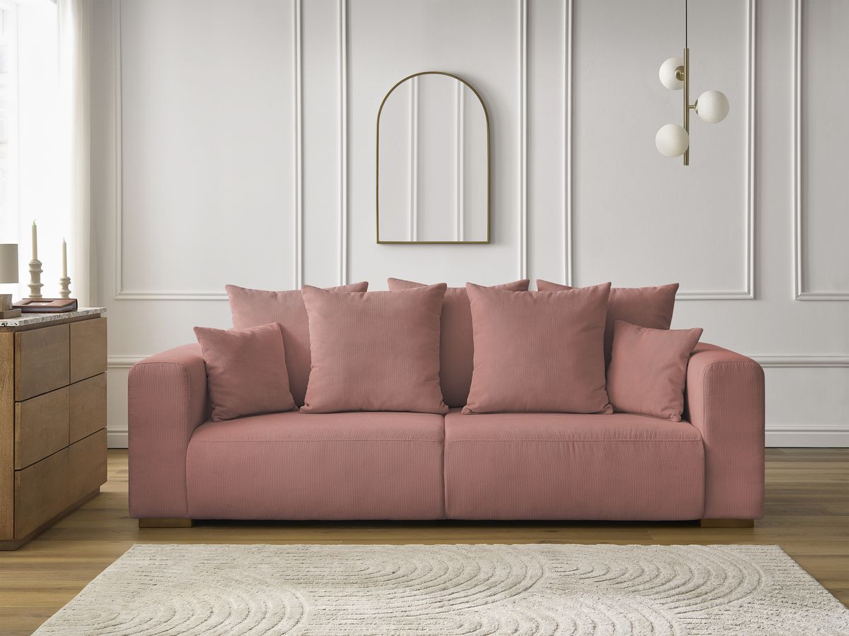Bobochic Sidonie Sofa 3-Sitzer Cordsamt Rosa