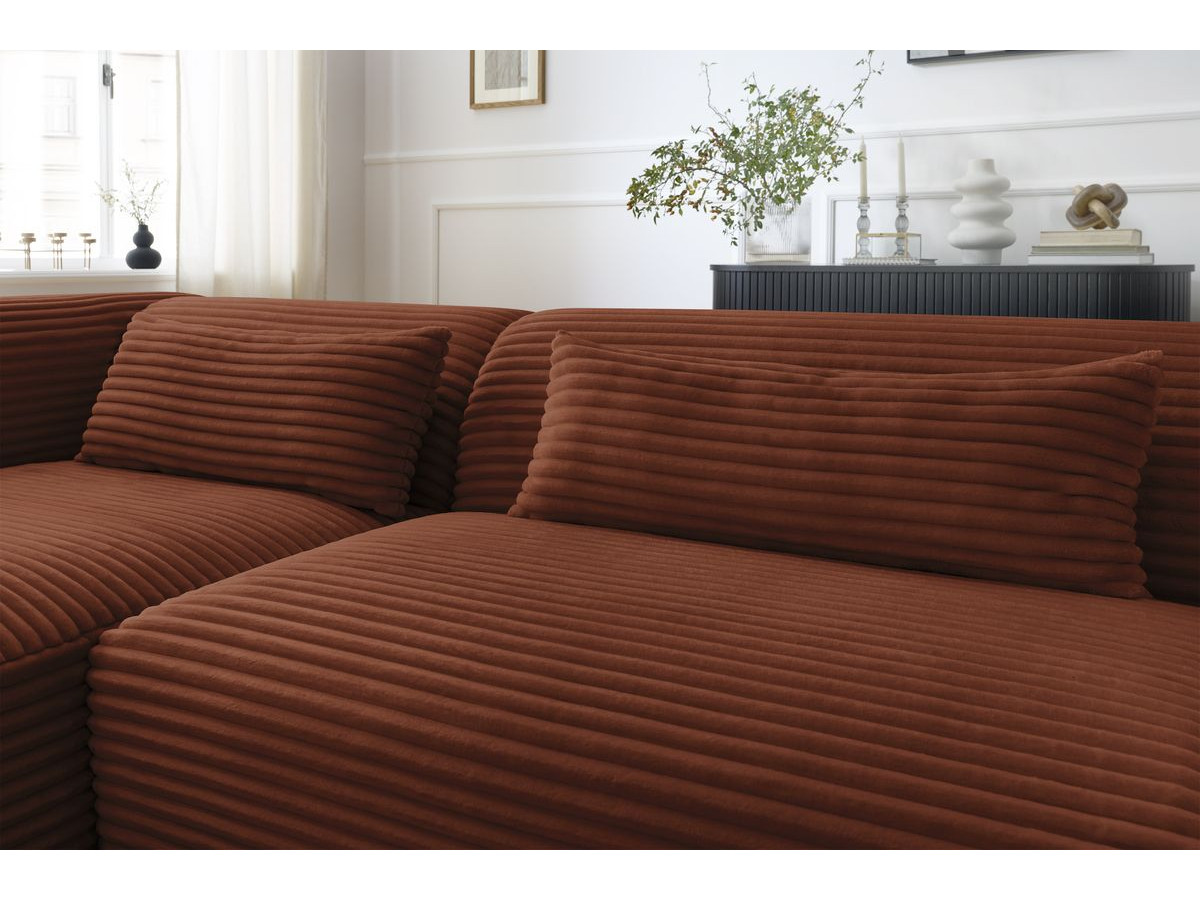 Bobochic Harry Ecksofa Breitcord weich Orange Ecke links